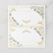 Carte De Placement Papillons de Fleurs Blanches Quinceañera 16e Anniv (Extérieur déplié)