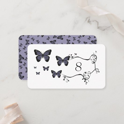 Carte De Placement Papillons Violets (Devant/Arrière en situation)