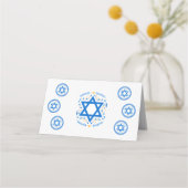 Carte De Placement PÂQUE Étoile bleue de David NOM Blanc (Dos)