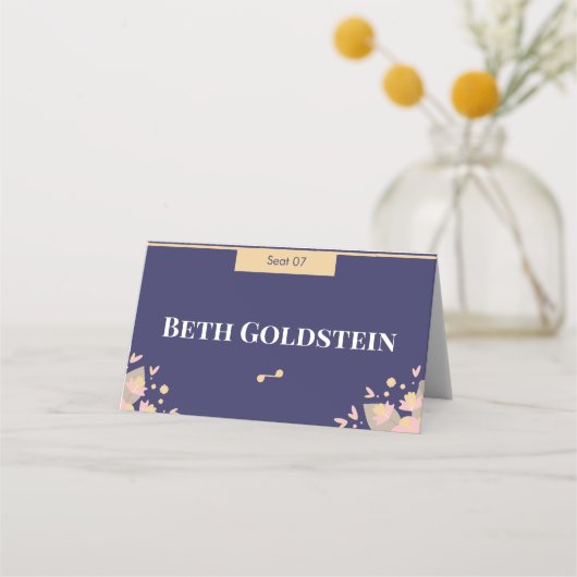 Carte De Placement Pâque violette (Devant)