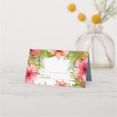 Carte De Placement Paradis de l'île | Palmier et Mariage de fleurs (Devant)