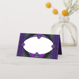 Carte De Placement Parapluie violet & coeurs .7