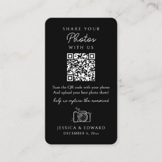 Carte De Placement Partagez vos photos mémorables Qr Code Mariage noi