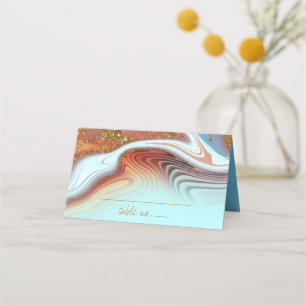 Carte De Placement Parties scintillant Abstraite Strata Mariage Sky B