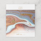 Carte De Placement Parties scintillant Abstraite Strata Mariage SW Wh (Extérieur déplié)