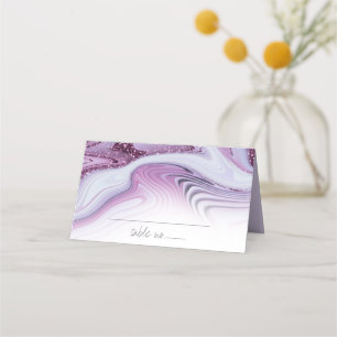 Carte De Placement Parties scintillant Abstraite Strata Mariage Wht L