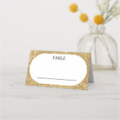 Carte De Placement Parties scintillant Blanche & Or Mariage ovale Réc (Devant)