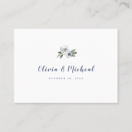 Carte De Placement Parties scintillant bleu argent étincelant et Mari (Dos)