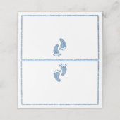 Carte De Placement Parties scintillant Bleue Pieds Baby shower Tente (Extérieur déplié)