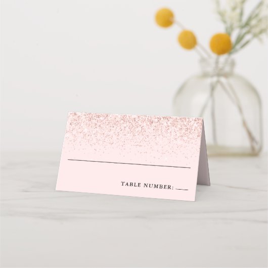 Carte De Placement Parties scintillant Confetti rose vif Lieu personn (Devant)