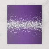 Carte De Placement Parties scintillant d'argent Royal violet Ombre (Extérieur déplié)