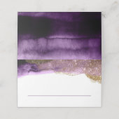 Carte De Placement Parties scintillant d'aubergine pourpre et or Aqua (Extérieur déplié)