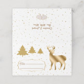 Carte De Placement Parties scintillant d'or Cerfs et Parties scintill (Extérieur déplié)