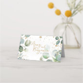 Carte De Placement Parties scintillant d'or Eucalyptus - Mariage vert (Dos)