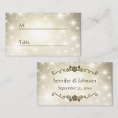 Carte De Placement Parties scintillant d'or - Mariage Table Place Car (Devant / Derrière)