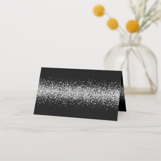 Carte De Placement Parties scintillant en argent sur carte Mariage no (Dos)