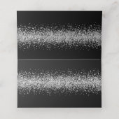 Carte De Placement Parties scintillant en argent sur carte Mariage no (Intérieur déplié)