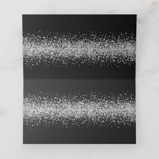 Carte De Placement Parties scintillant en argent sur carte Mariage no (Intérieur déplié)