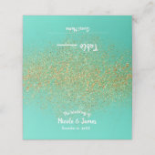 Carte De Placement Parties scintillant en cascade Gold Turquoise Aqua (Extérieur déplié)