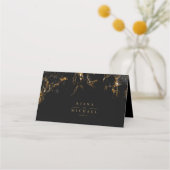 Carte De Placement Parties scintillant en marbre Mariage table Black  (Dos)