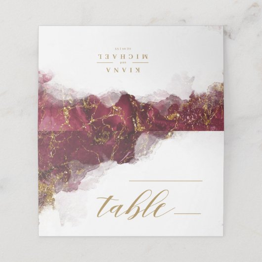 Carte De Placement Parties scintillant en marbre Mariage table Bourgo (Extérieur déplié)