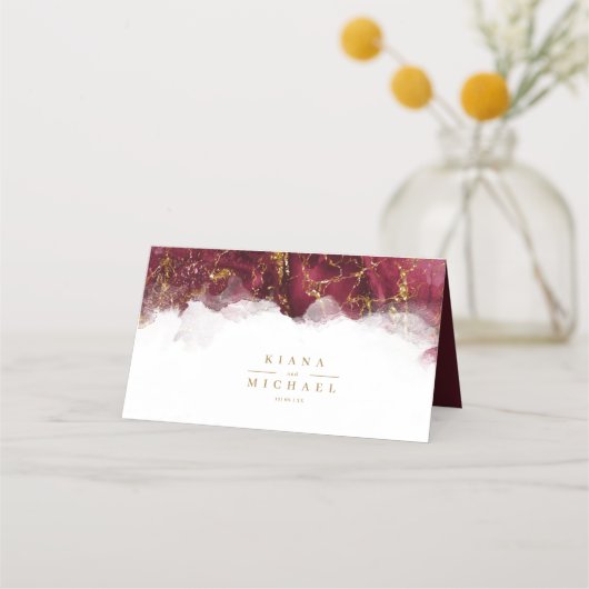 Carte De Placement Parties scintillant en marbre Mariage table Bourgo (Dos)