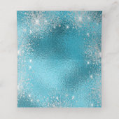 Carte De Placement Parties scintillant en métal bleu de mer (Intérieur déplié)