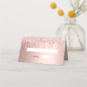 Carte De Placement parties scintillant en or rose gouttes de rousse m (Devant)