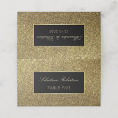 Carte De Placement Parties scintillant Gold et Mariage noir (Extérieur déplié)