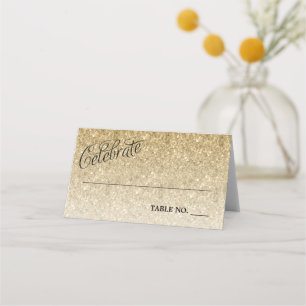 Carte De Placement Parties scintillant Gold Personnalisée Carte Place