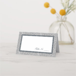 Carte De Placement Parties scintillant marine et argent Personnalisé