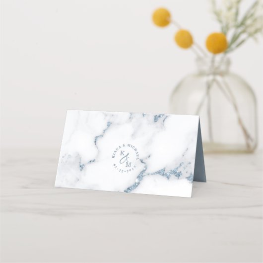 Carte De Placement Parties scintillant moderne en marbre Table Place  (Dos)