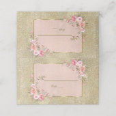 Carte De Placement Parties scintillant or étincelante Blush Floral Nu (Extérieur déplié)