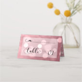 Carte De Placement Parties scintillant or rose Bokeh & Typographie v2 (Devant)