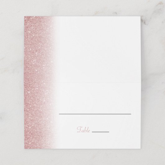 Carte De Placement Parties scintillant or rose pliée Mariage Place Ca (Extérieur déplié)