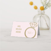 Carte De Placement Parties scintillant rose et Faux Or Fiançailles Ce (Devant)