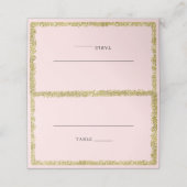 Carte De Placement Parties scintillant rose et or (Extérieur déplié)