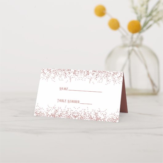 Carte De Placement Parties scintillant rose Gold Sparkle (Devant)