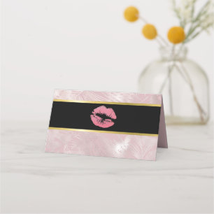 Carte De Placement Parties scintillant rose lèvres et Rose Gold Tropi