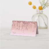 Carte De Placement Parties scintillant rose Rose or Drift Élégant Per (Devant)