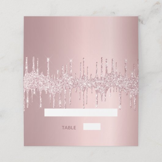 Carte De Placement Parties scintillant rose vif pour la fête d'annive (Extérieur déplié)