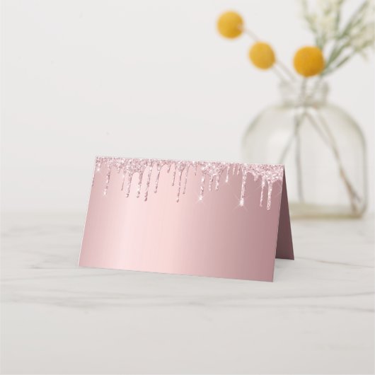 Carte De Placement Parties scintillant rose vif pour la fête d'annive (Dos)