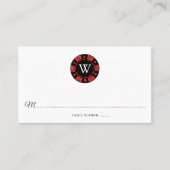 Carte De Placement Parties scintillant rouge Monogram Poker Chip Casi (Devant)