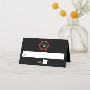 Carte De Placement Parties scintillant rouge Monogram Poker Chip Casi
