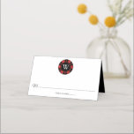 Carte De Placement Parties scintillant rouge Monogram Poker Chip Casi<br><div class="desc">Célébrez dans le style avec ces cartes mariages design et très tendance. Le design est facile à personnaliser avec votre libellé d'événement spécial et vos invités seront ravis quand ils verront ces cartes de lieux fabuleuses. Les éléments mariages correspondants se trouvent dans la collection.</div>