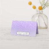 Carte De Placement parties scintillant violet ombre lilas pastel bloc (Dos)