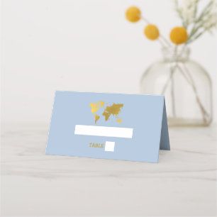 Carte De Placement Passeport Mariage de Destination Monde Bleu Poussi