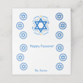 Carte De Placement PASSOVER Blue Star of David NAME White  (Extérieur déplié)