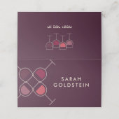 Carte De Placement Passover moderne violet chag Sameach Plaques de ra (Extérieur déplié)