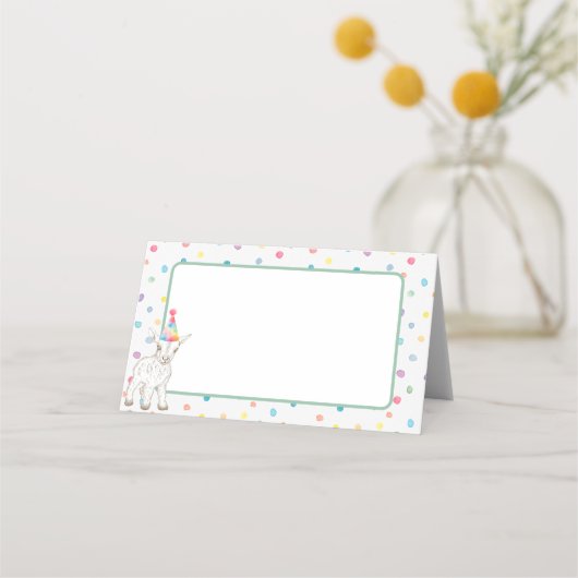 Carte De Placement Pastel Chèvre Confetti Blond Anniversaire Carte Pl (Devant)